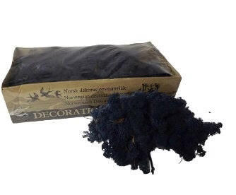 Black Natural Preserved Reindeer Moss